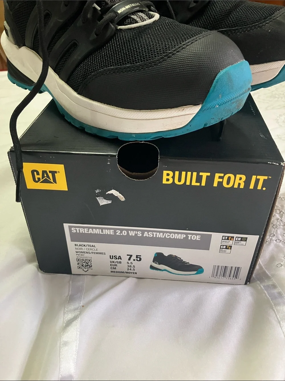 Caterpillar Black and Teal Athletic Sneakers